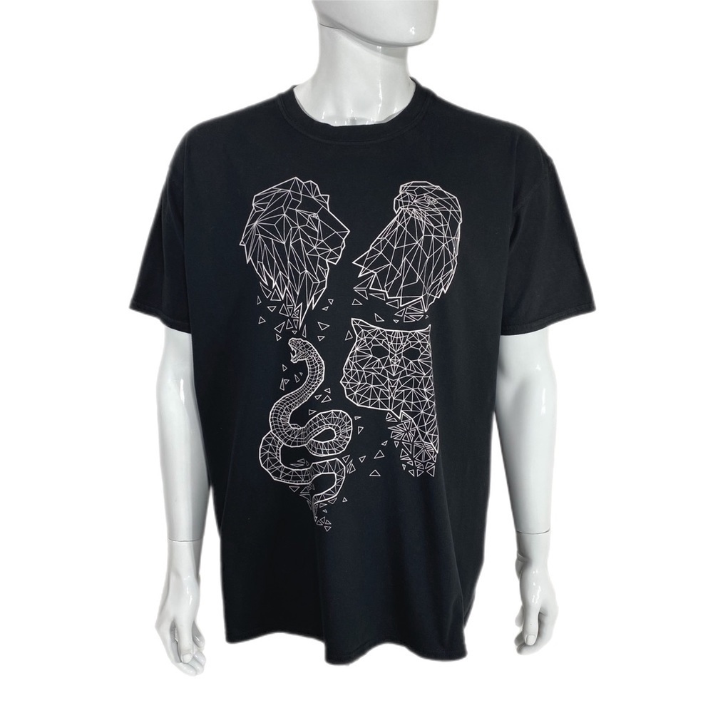 Geek Gear Harry Potter Themed Geo Wizardry Animal Design Black Tee